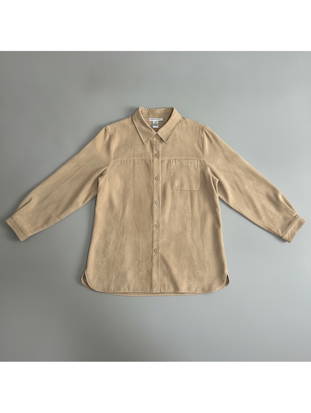 Draper's & Damon's Women's Beige/ Tan Button Up Shirt Size L Western Boho